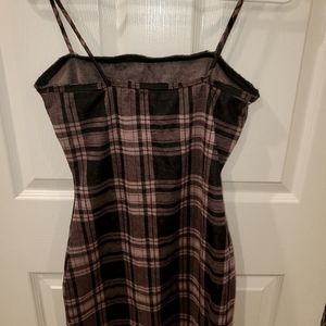 Plaid black and pink dress